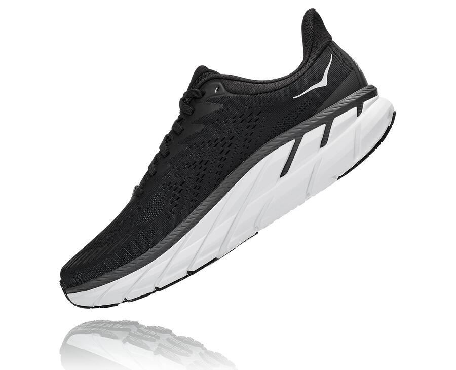 Hoka One One Clifton 7 Löparskor Herr - Svarta/Vita - HNZWX-9325